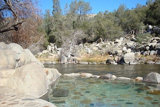 Remington Hot Springs in Kern River Canyon near Lake Isabella, California