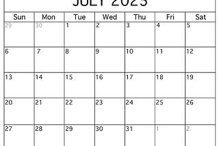 July 2025! Plan Your Long Weekend & Summer Fun