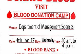 Blood Donation camp conducted by the students of PUMBA