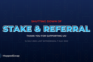 Staking and Referral services stopped