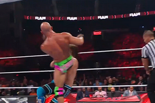 Ciampa lands a stiff knee.