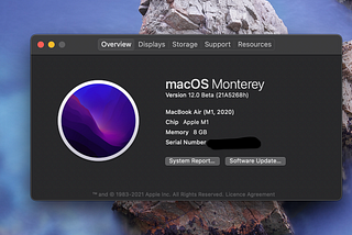 macOS Monterey 2021