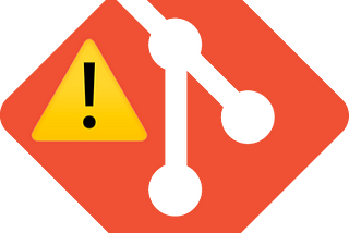 Git logo with a caution symbol.