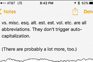 Abbreviations & Auto-Capitalization on iOS