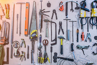 A collection of handyman tools.