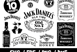 Jack Daniel’s svg bundle logo old No 7 brand tag tennessee whiskey cricut clipart