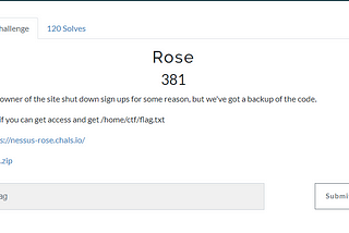 Tenable CTF 2023 — Rose