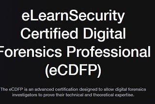 eCDFP exam Review by Digital Forensics Examiner