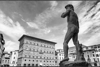 The sculpture of Michelangelo’s David of Florence