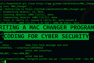 Write your own mac changer Program