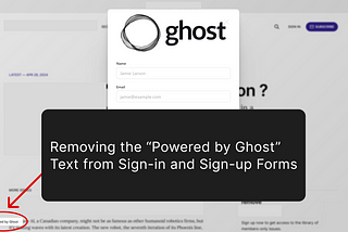 Removing the “Powered by Ghost” Text from Sign-in and Sign-up Forms