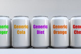 Cans containing various flavors of generic soda. I hope you appreciate that this is the thinnest possible metaphor for this post.