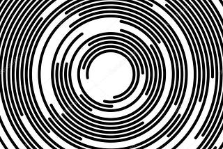 A black and white set of concentric circles