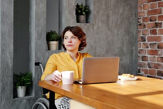 Young woman in the wheelchair