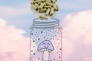 jar with mushroom microdoses