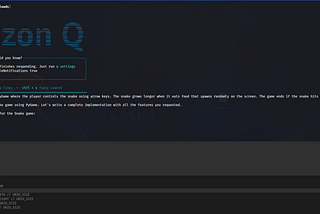 🐍 Building a Classic Snake Game with PyGame — Powered by Amazon Q Developer CLI