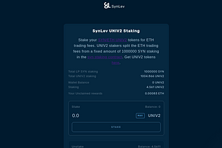 How to: SYN/ETH Uniswap Liquidity Rewards