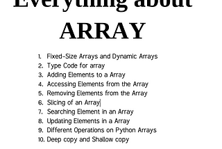 Everything about ARRAY