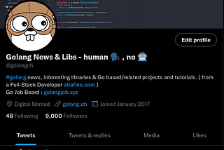 Thank you to over 9000 Golang followers