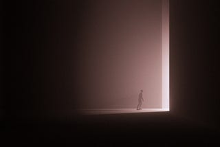 Human at the door of light