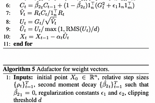 Adafactor Optimizer for Deep Learning