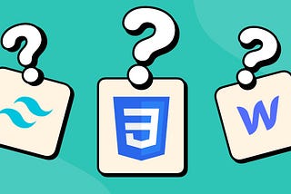 tailwind, css 3 and webflow logos