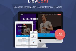 DevConf — Free Bootstrap Conference Template For Tech Conferences and Events