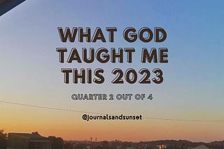 What God taught me this 2023