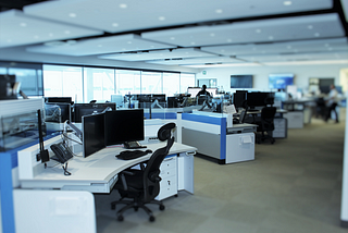 Consoles furniture set up in a control room