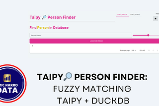 A caption of the Taipy Person Finder app in thumbail-like composition