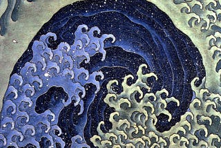 Katsushika Hokusai’s “Femenine wave.” WikiArt. Public Domain.