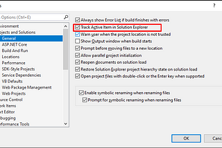 How to track an active file in solution explorer in Visual Studio while editing a file.