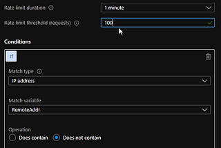 Implement IP based rate limiting in Azure Front Door