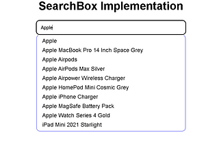 SearchBox Implementation in React