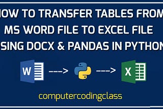 Word to Excel using Python