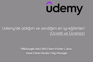 Udemy eğitimleri