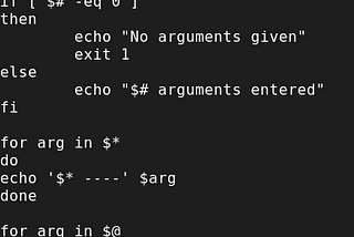shell script demonstarting difference between $* and $@ command line parameters