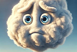 A worriedf cloud image generated by Dall-E