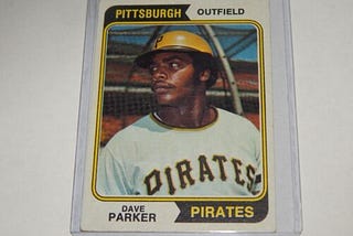 Rookie baseball card of Pittsburgh Pirate, Dave Parker.