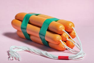 hot dogs made to look like dynamite sticks