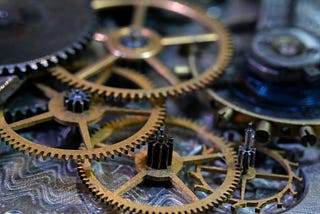 Intermeshing metal gears