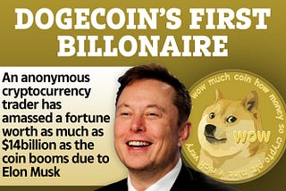 Elon on Dogecoin , price surges after tweets from Elon Musk.