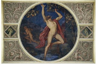 A painting of Tantalus and Sisyphus in Hades by August Kaselowsky