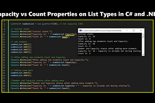 What is The Difference Between Capacity and Count Properties on List Types in C# and .NET?