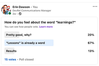 Why you should(n’t) use “Learnings” at your job