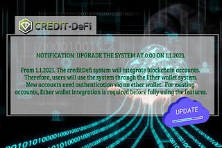 Notification: Upgrade the system at 0:00 on 1.1.2021.