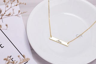 Engraved Necklaces•Custom Necklaces•Dainty Necklaces•Gifts For Her•Skinny Long Silver Bar Jewelry…