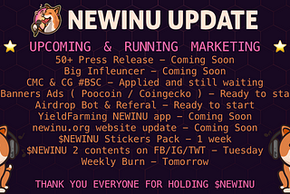 NEWINU: Weekly Update & Marketing