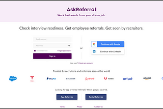 A UI/UX audit of AskReferral.io