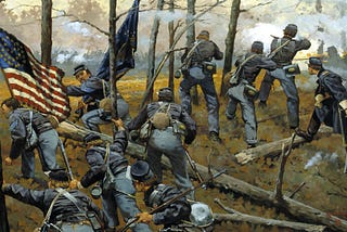 Painting of a Civil War charge